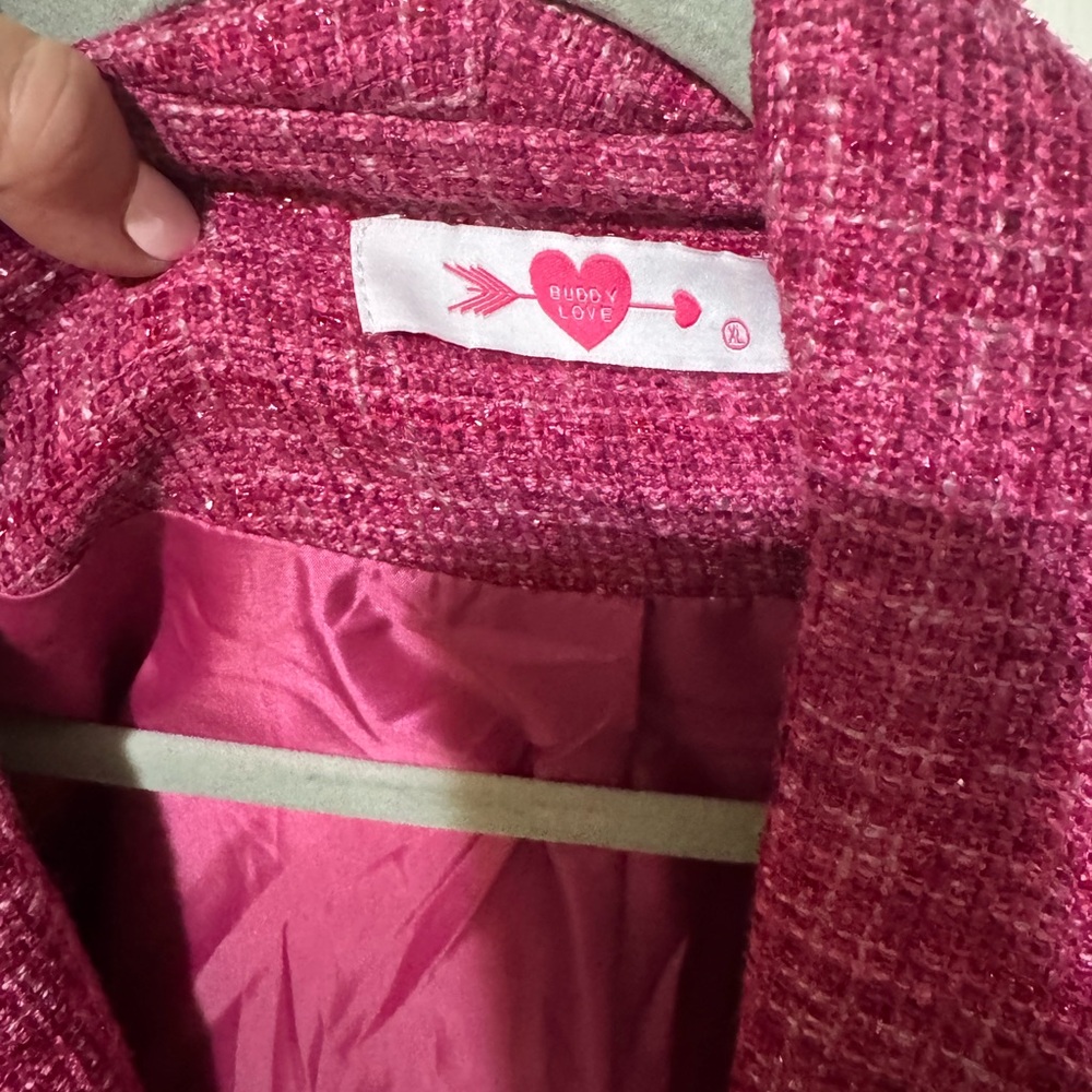 Buddy Love Fuchsia Tweed Blazer - Picture 2 of 2